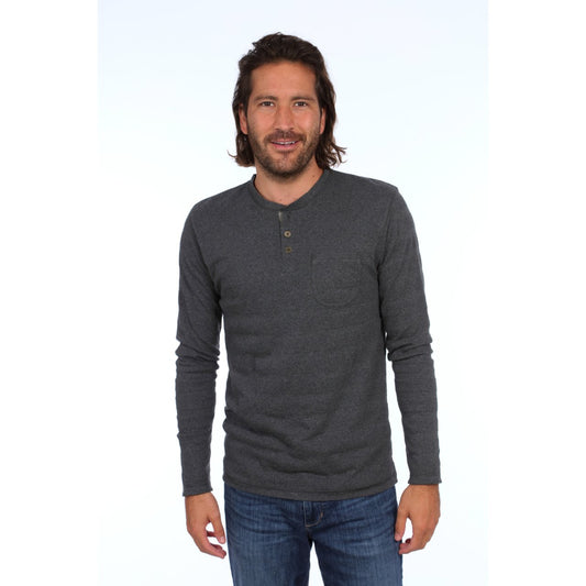 Charcoal Men's Long Sleeve Henley Shirt