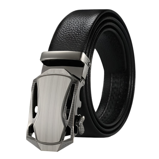 Men's Faux Leather Belt with Metal Buckle