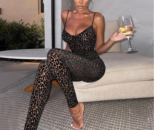 Women's Animal Print Jumpsuit