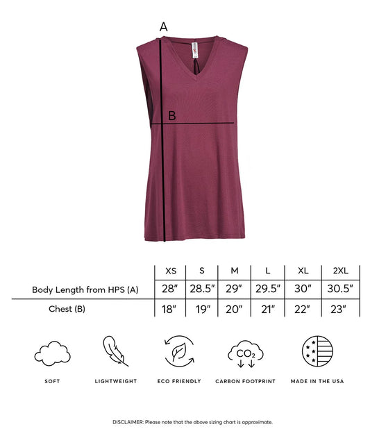 Women's Tunic and Sleeveless Pullover Hoodie size chart