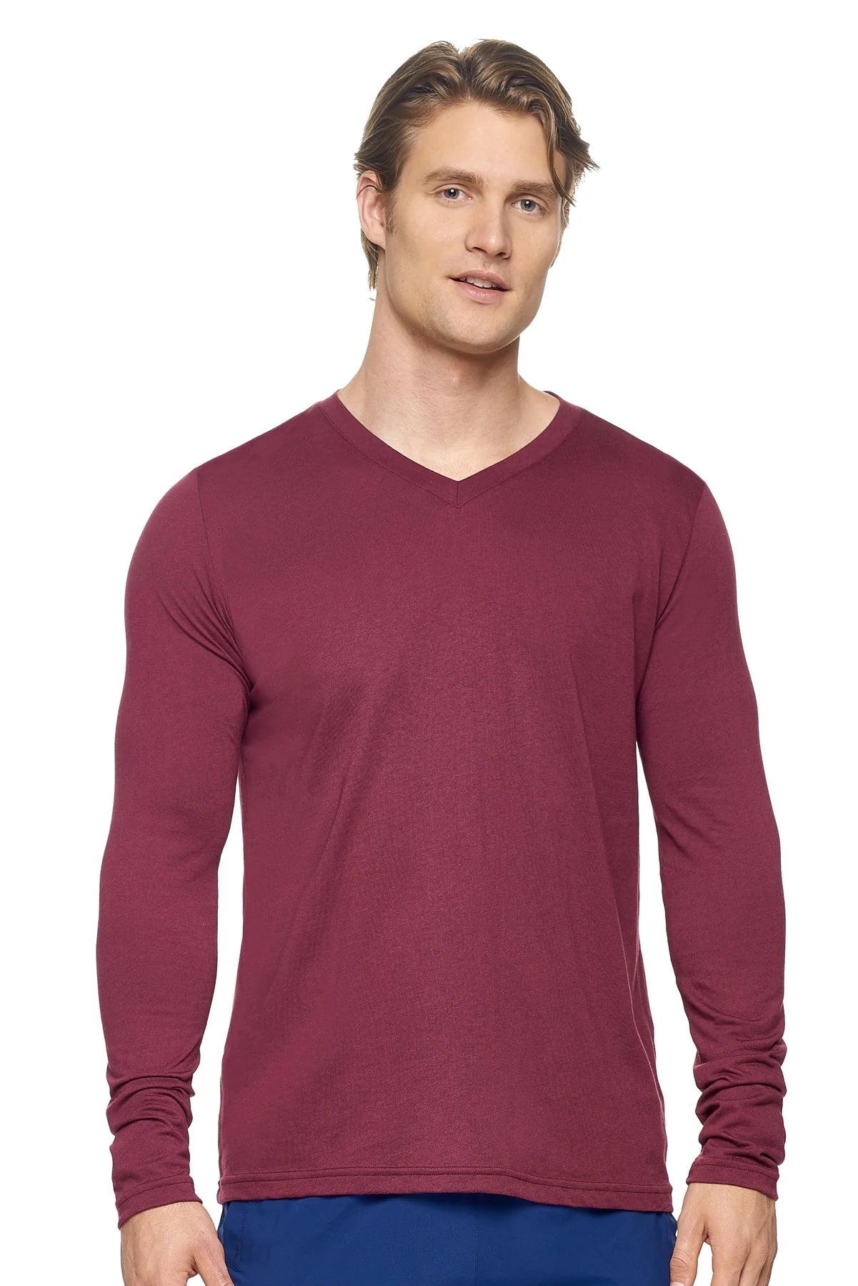Men's USA Made V-Neck Long Sleeve T-Shirt