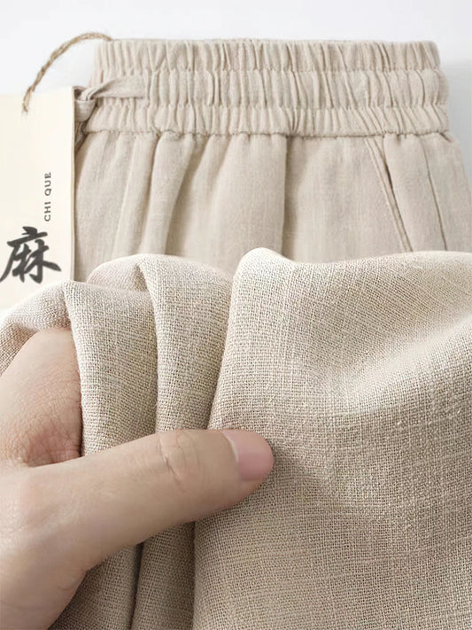 Men's Wide Leg Linen Sweatpants