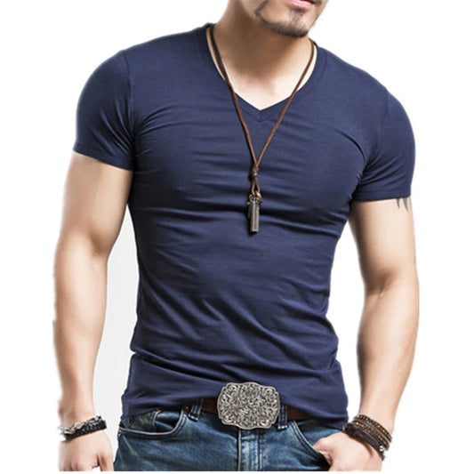 Men's Plain V-Neck T-Shirts