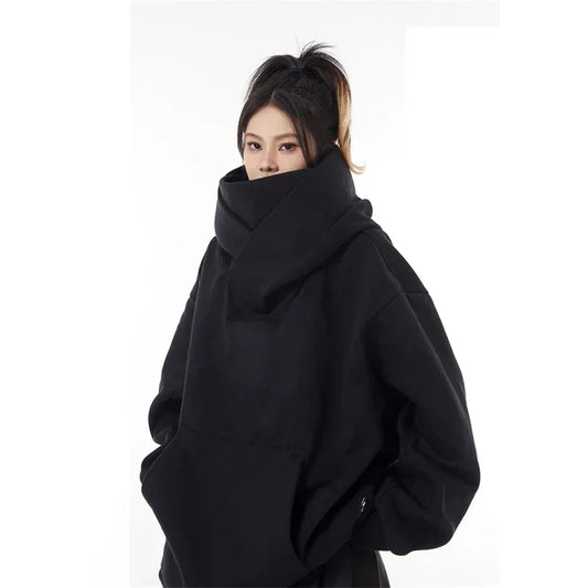 Unisex Oversized Pullover Hoodie with Facemask
