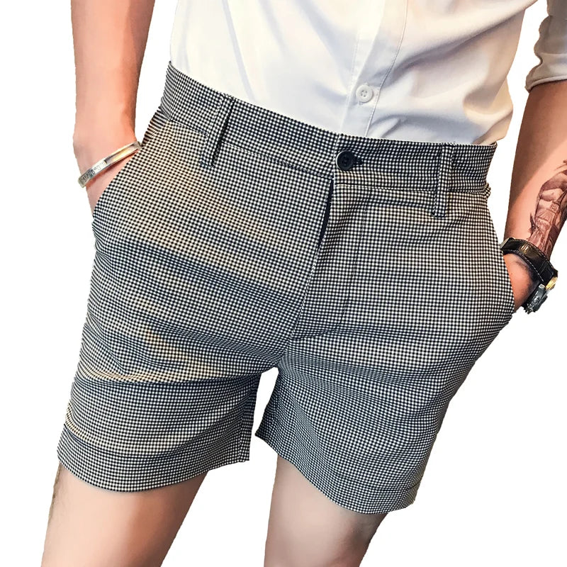 Grey Men's Stripped Professional Shorts