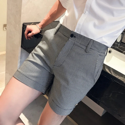 Grey Men's Stripped Professional Shorts