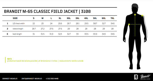 Size chart please contact us if using screen readers