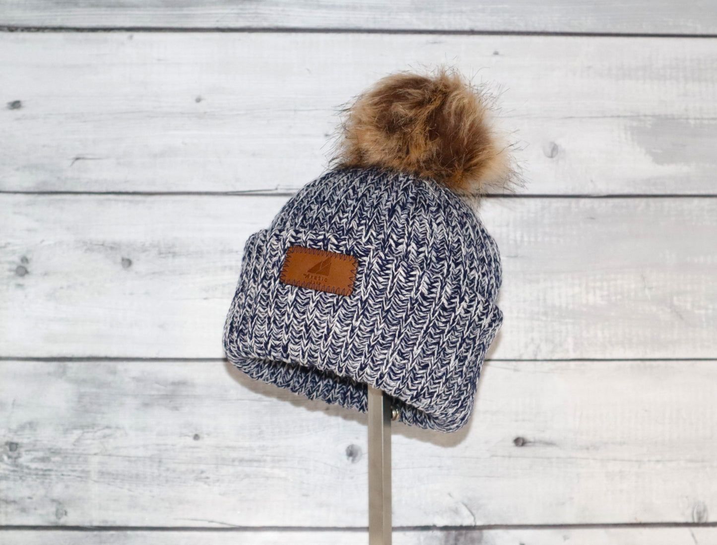 Toddler Acrylic Ribbed Cuff with Pom