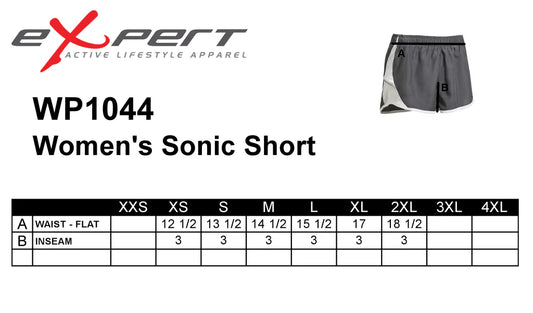 Athletic Shorts for Women size chart