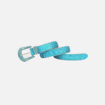 Rhinestone Faux Leather Belt