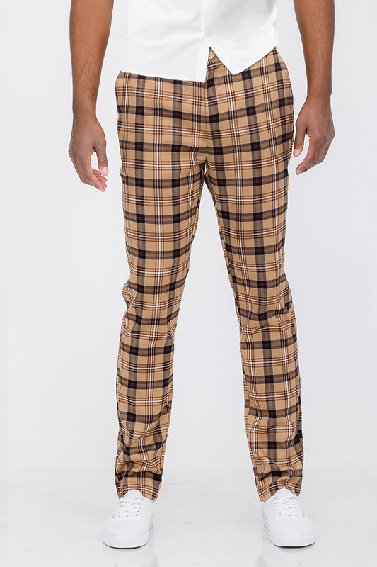 Plaid Slim Fit Pants front