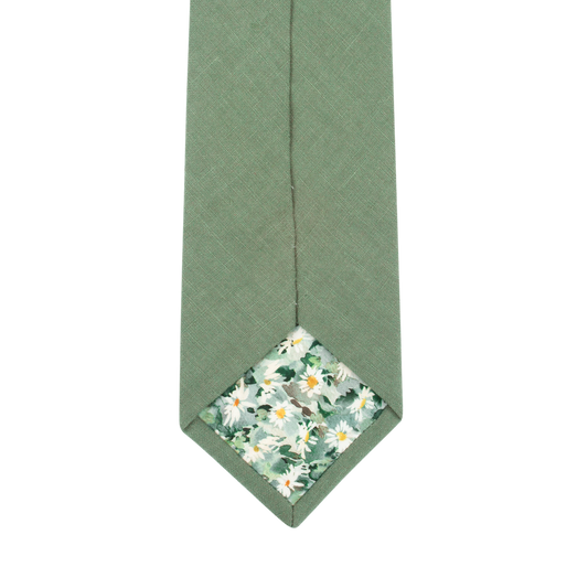 Forest Green Linen Tie