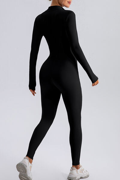 High Performance Half Zip Nylon Jumpsuit