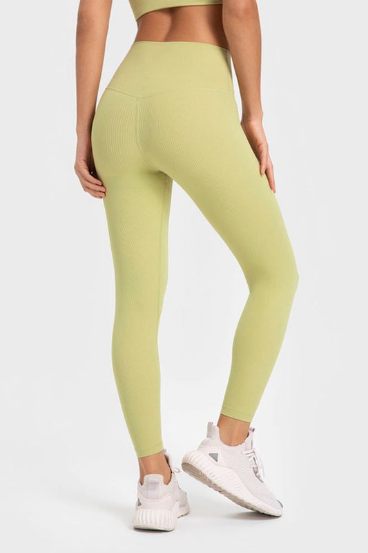 Plain Women's Full Sport Leggings green back