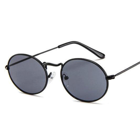 Women's Metal Round Sunglasses black
