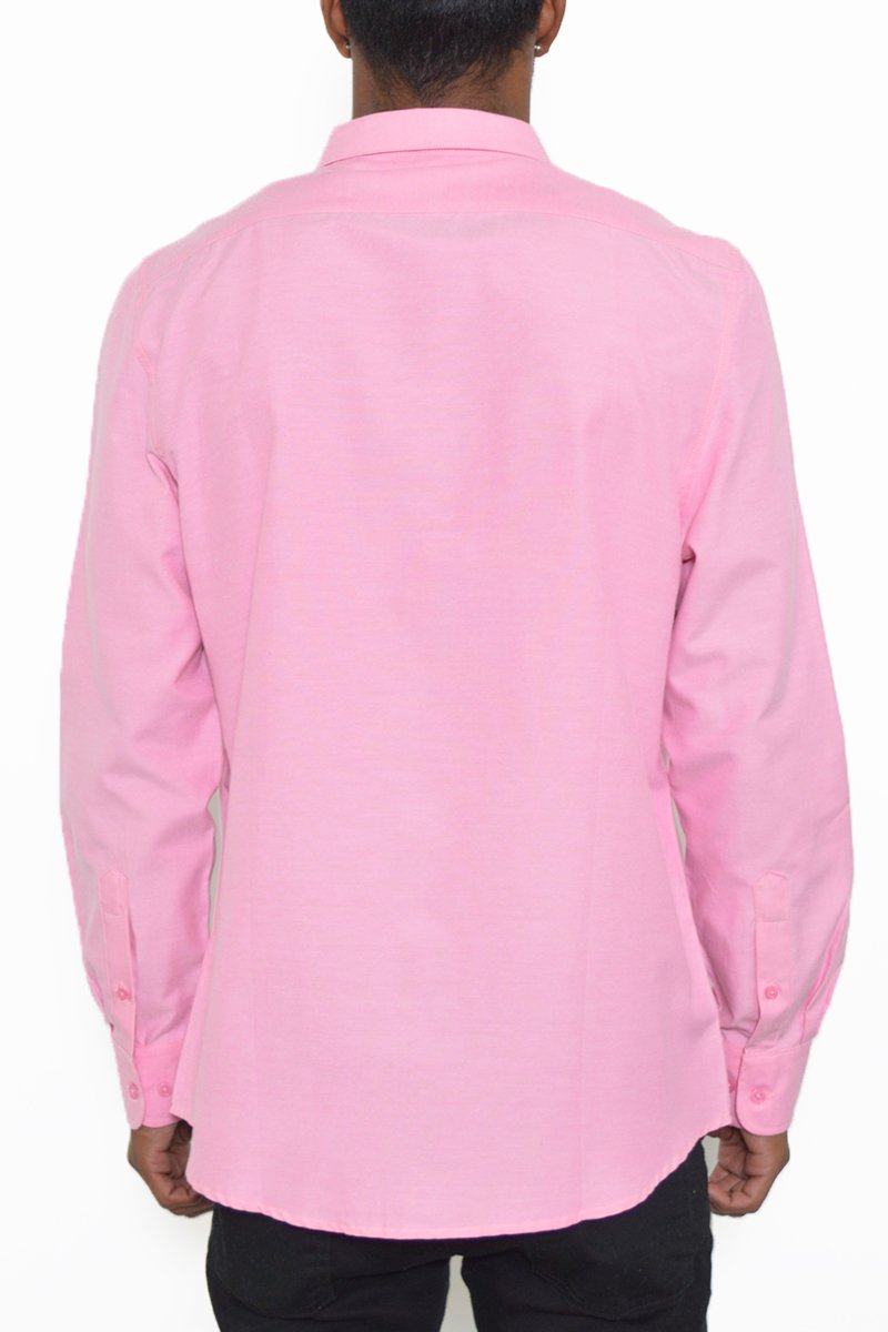 Picture of a Men's Pink Long Sleeve Button Down Shirt