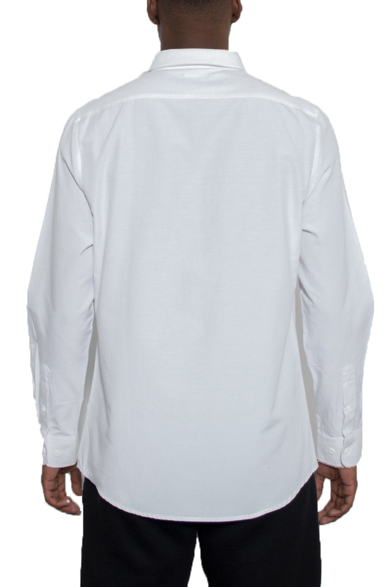 Picture of a Men's White Long Sleeve Button Down Shirt