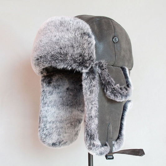 Picture of a Plain Men's Winter Bomber Hat grey