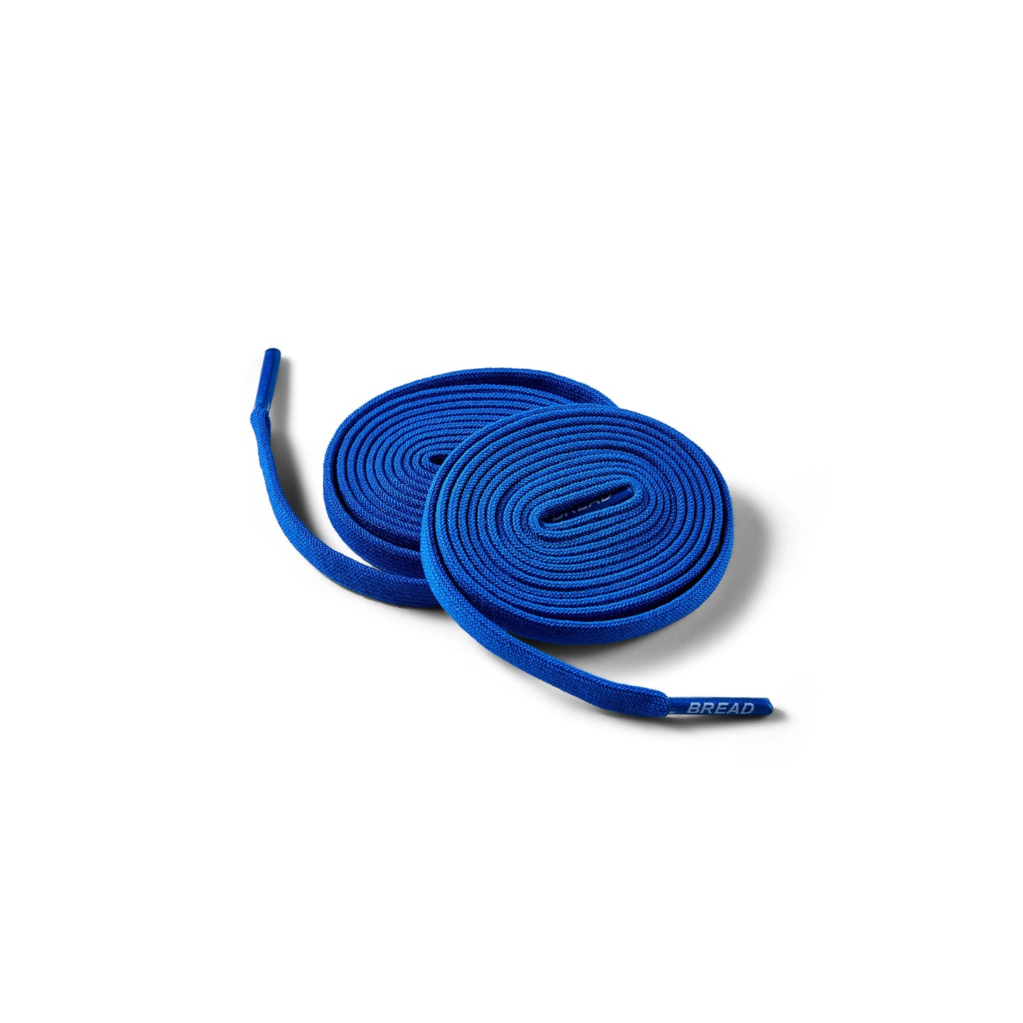 Blue shoelaces on a white background