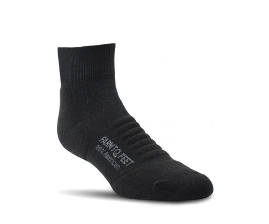 Black sock with brand logo on a white background