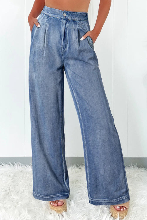 Women's High Waist Wide Leg Denim Jeans