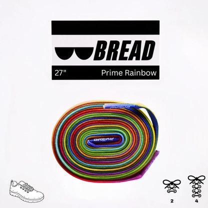 Colorful bicycle inner tube with 'BREAD' branding on a white background