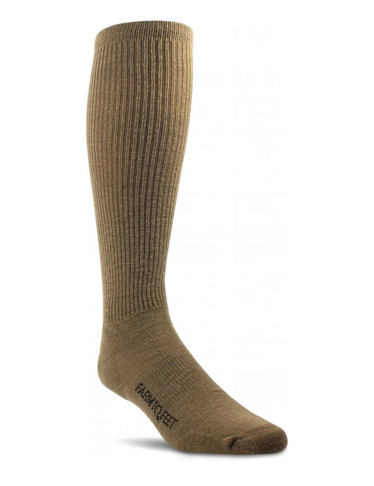 Brown knee-high sock on a white background