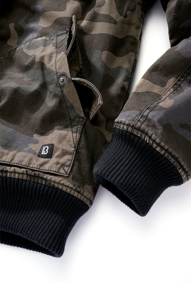 Brandit Hooded Short Jacket camo sleeves