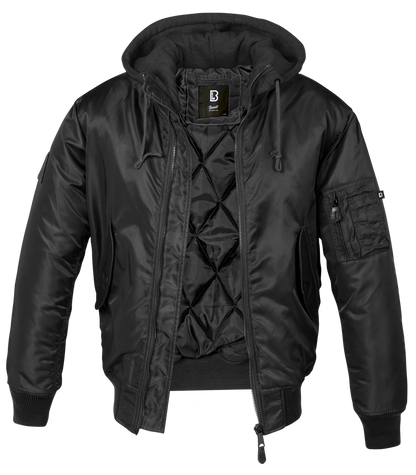 Brandit MA-1 Hooded Bomber Jacket black