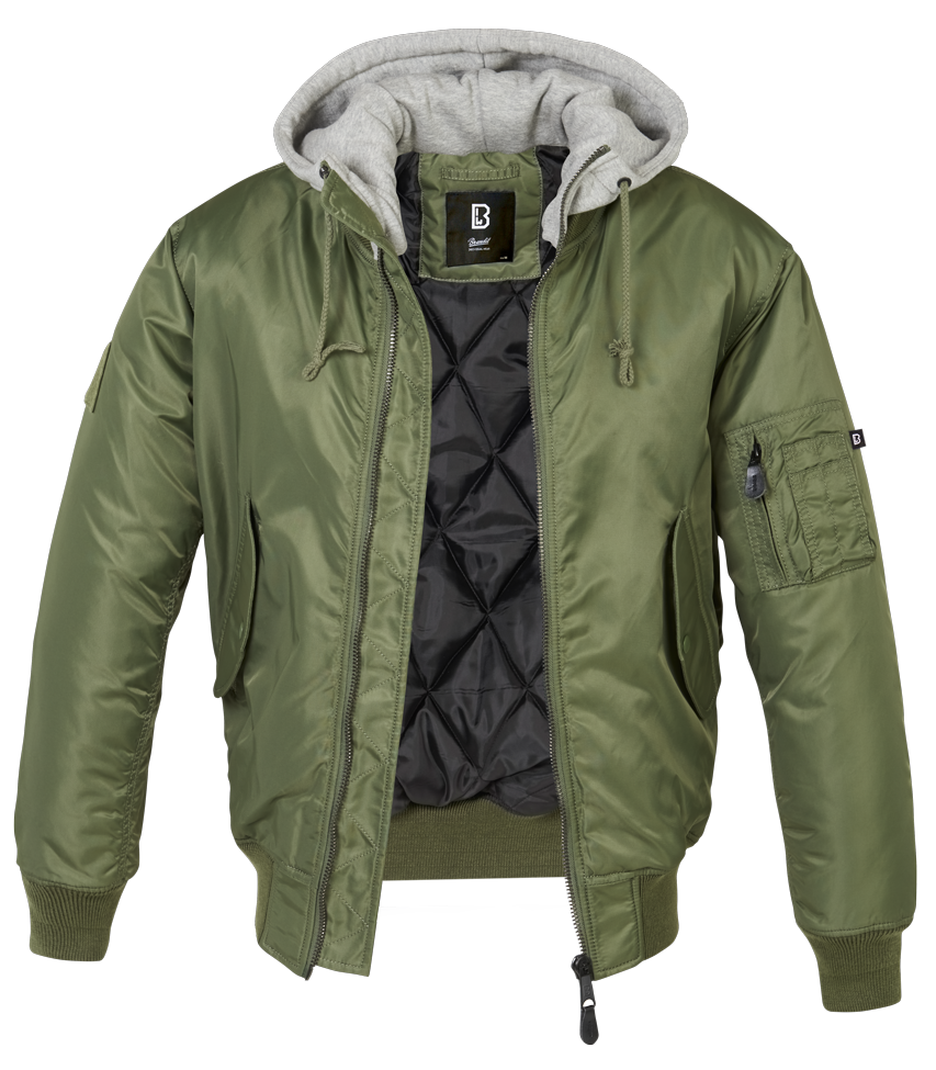 Brandit MA-1 Hooded Bomber Jacket olive