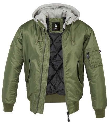 Brandit MA-1 Hooded Bomber Jacket olive