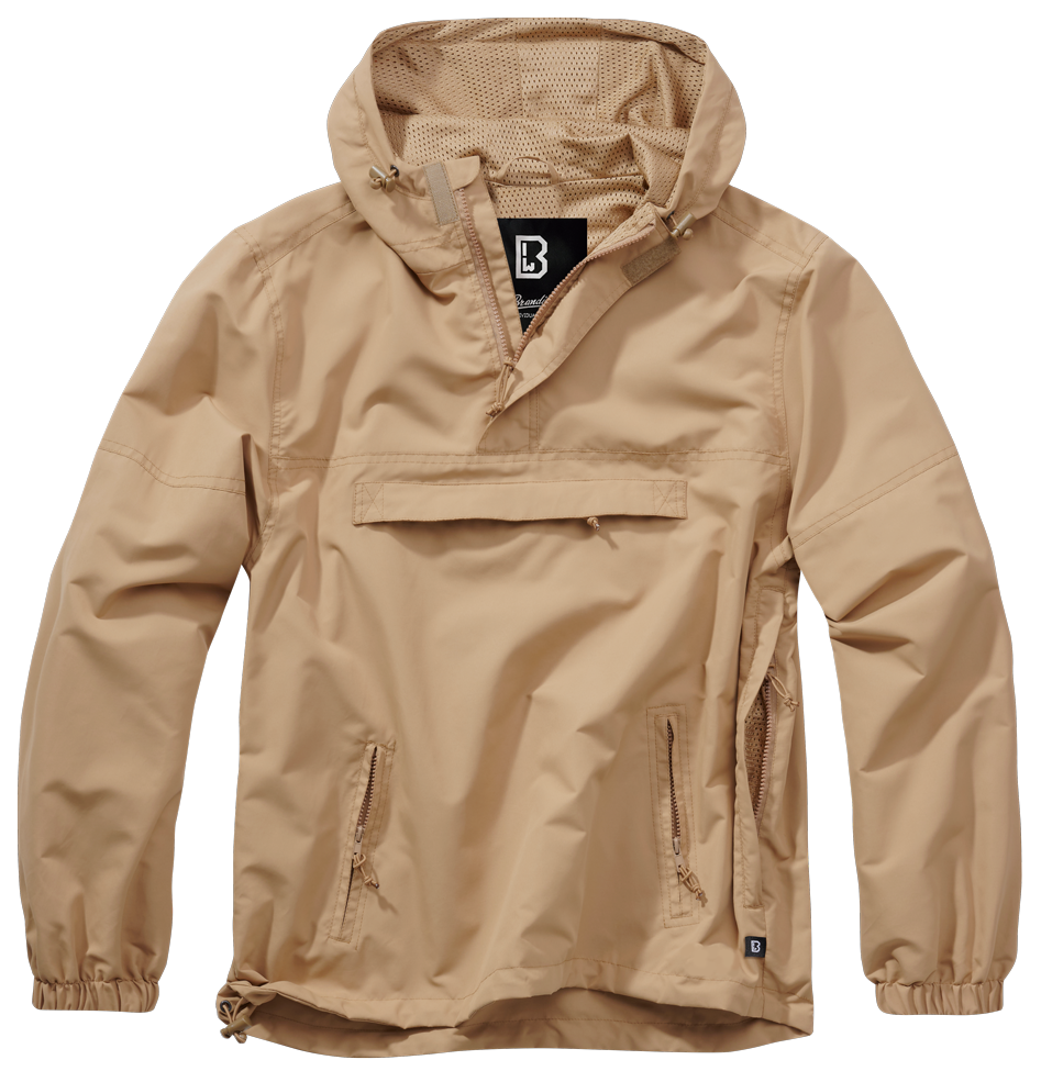 Brandit Light Quarter Zip Windbreaker Pullover tan