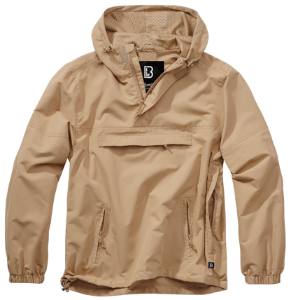 Brandit Light Quarter Zip Windbreaker Pullover tan