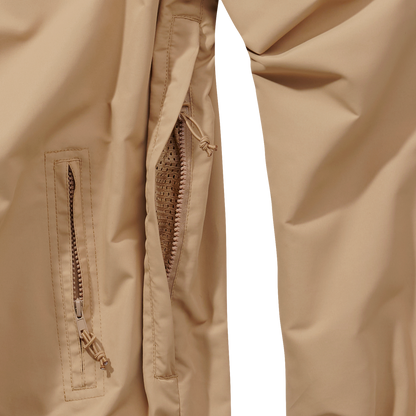 Brandit Light Quarter Zip Windbreaker Pullover tan close up