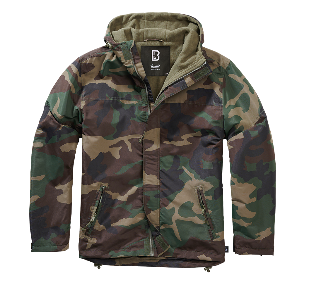 Brandit Fleece-lined Full Zip Windbreaker woodland