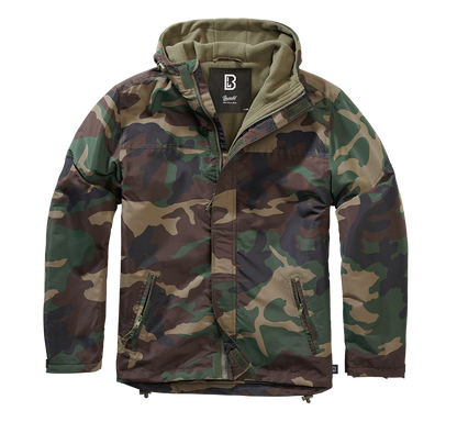 Brandit Fleece-lined Full Zip Windbreaker woodland