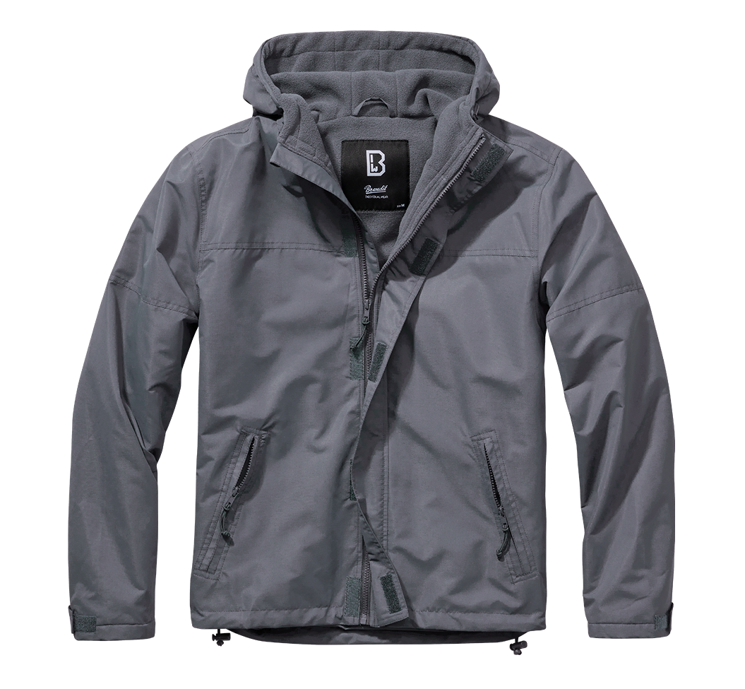 Brandit Fleece-lined Full Zip Windbreaker grey