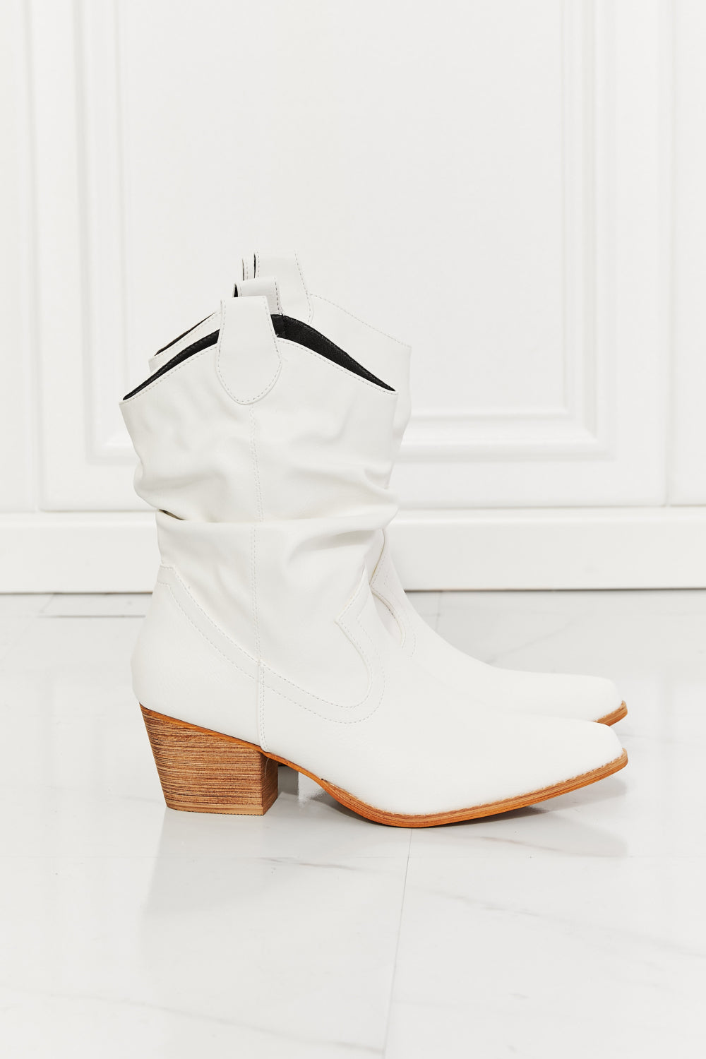 Women's White Boots Cowgirl Styled product only side view