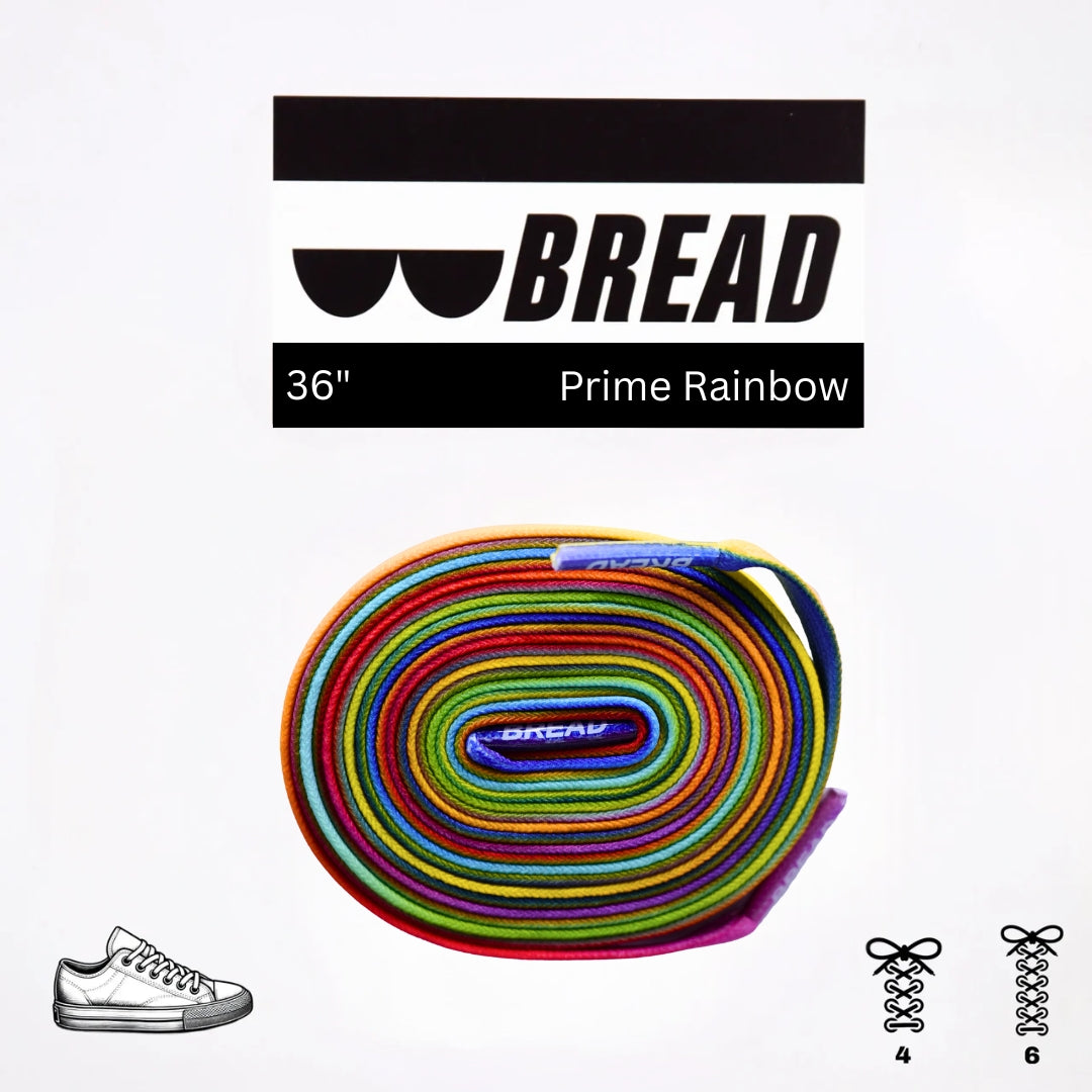 Colorful bicycle inner tube with 'BREAD' branding on a white background