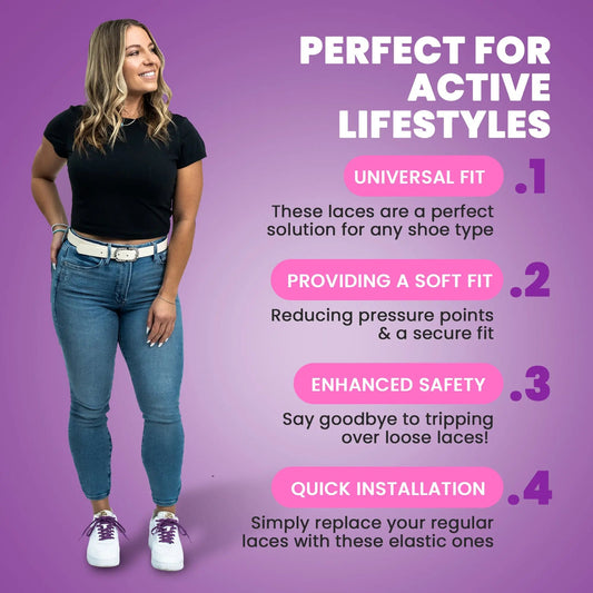Bread Purple Elastic Shoelaces