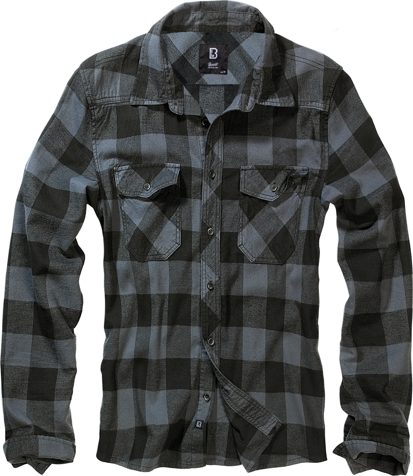 Brandit Flannel Check Shirt Long Sleeve charcoal