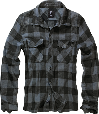 Brandit Flannel Check Shirt Long Sleeve charcoal