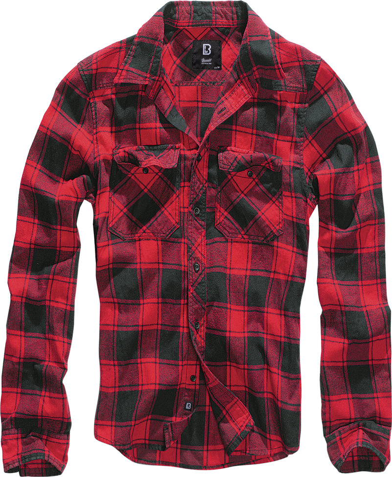 Brandit Flannel Check Shirt Long Sleeve red