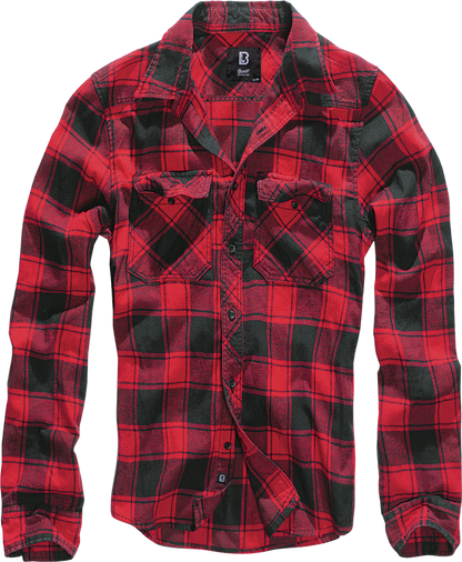 Brandit Flannel Check Shirt Long Sleeve red