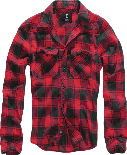 Brandit Flannel Check Shirt Long Sleeve red