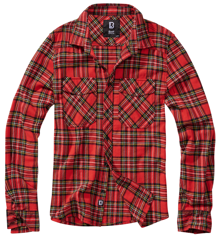 Brandit Flannel Check Shirt Long Sleeve red