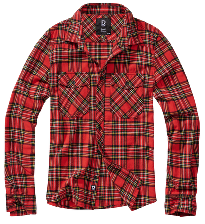 Brandit Flannel Check Shirt Long Sleeve red