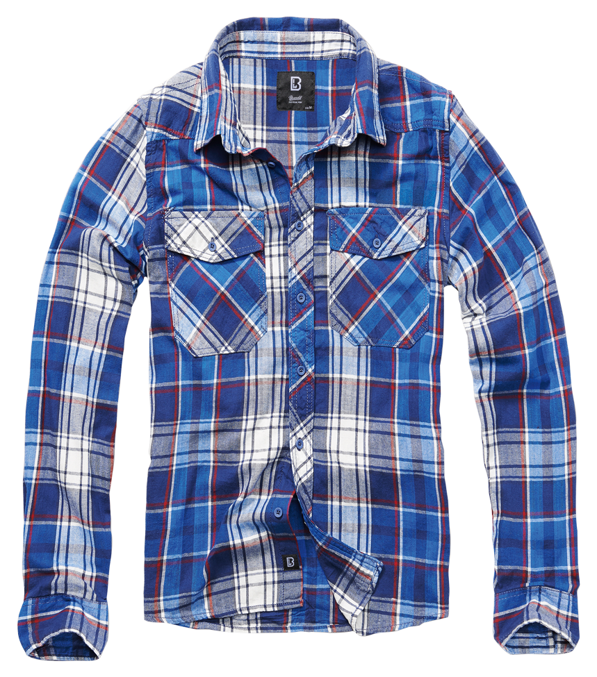 Brandit Flannel Check Shirt Long Sleeve blue