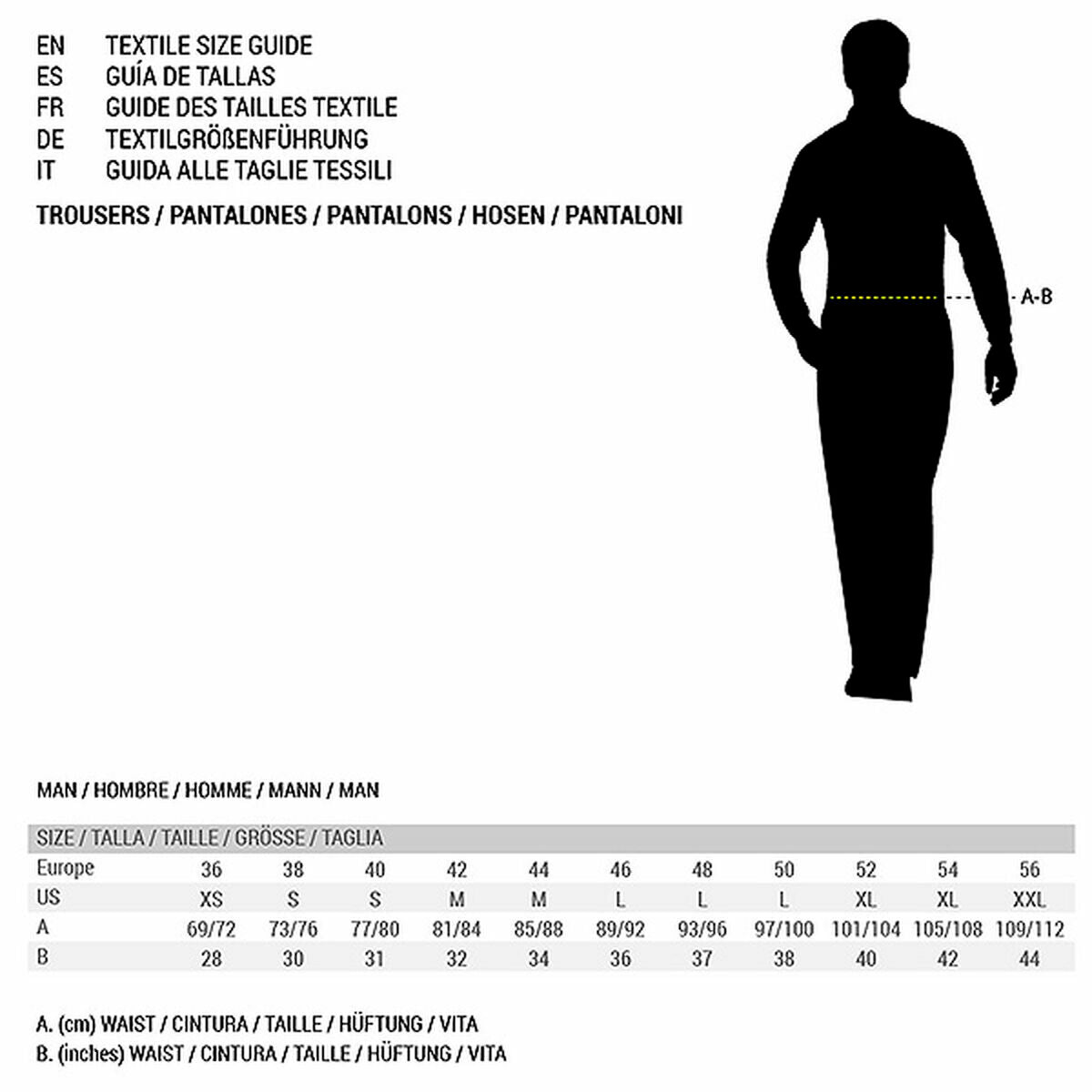 Champion men's pants size chart on sale