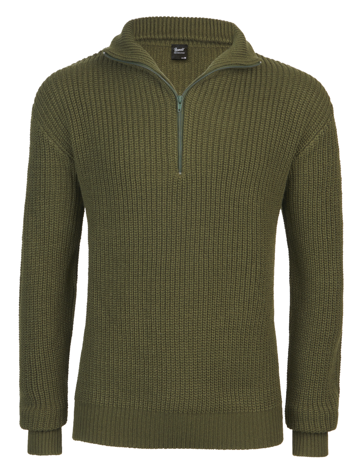 Brandit Marines Quarter Zip Sweater olive